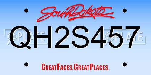 QH2S457 South Dakota License Plate