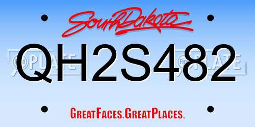 QH2S482 South Dakota License Plate