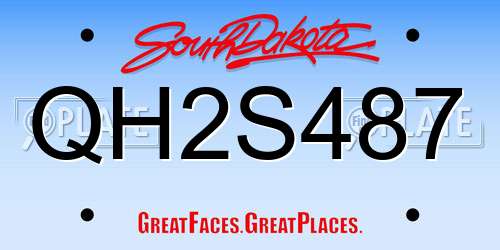 QH2S487 South Dakota License Plate
