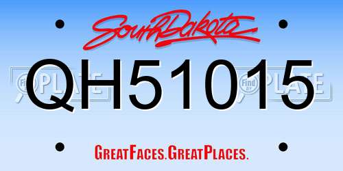 QH51015 South Dakota License Plate