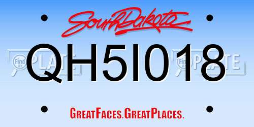 QH5I018 South Dakota License Plate