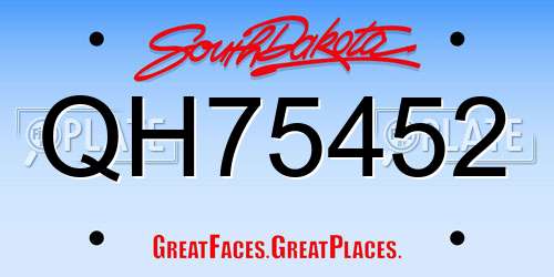 QH75452 South Dakota License Plate