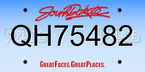 QH75482 South Dakota License Plate