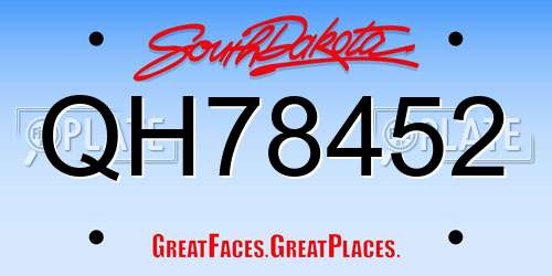 QH78452 South Dakota License Plate
