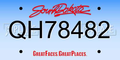 QH78482 South Dakota License Plate