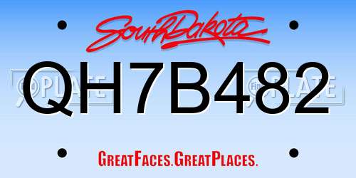 QH7B482 South Dakota License Plate
