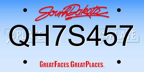 QH7S457 South Dakota License Plate