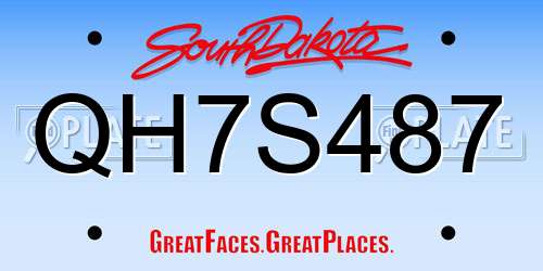 QH7S487 South Dakota License Plate
