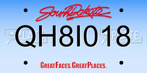 QH8I018 South Dakota License Plate