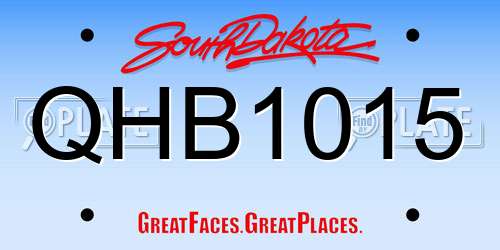 QHB1015 South Dakota License Plate