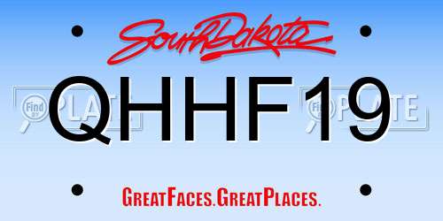 QHHF19 South Dakota License Plate