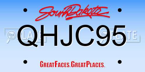 QHJC95 South Dakota License Plate
