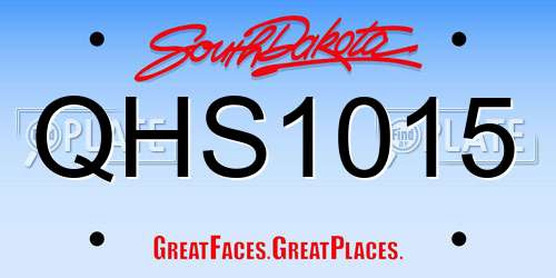 QHS1015 South Dakota License Plate