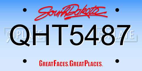 QHT5487 South Dakota License Plate