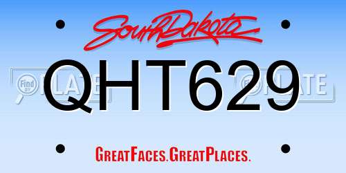 QHT629 South Dakota License Plate