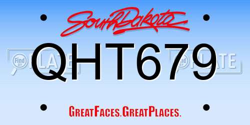 QHT679 South Dakota License Plate