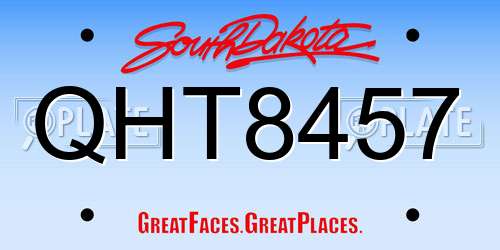 QHT8457 South Dakota License Plate