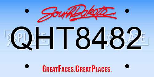 QHT8482 South Dakota License Plate