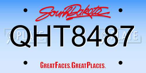 QHT8487 South Dakota License Plate