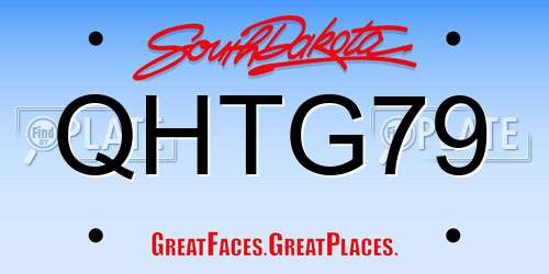 QHTG79 South Dakota License Plate