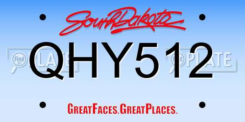 QHY512 South Dakota License Plate