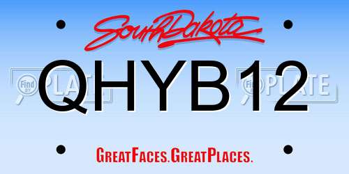 QHYB12 South Dakota License Plate
