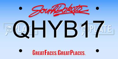 QHYB17 South Dakota License Plate