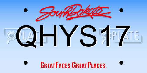 QHYS17 South Dakota License Plate