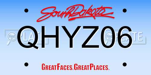 QHYZ06 South Dakota License Plate