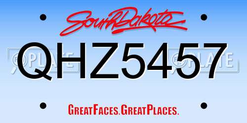 QHZ5457 South Dakota License Plate