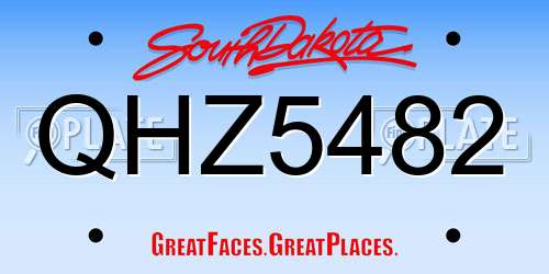 QHZ5482 South Dakota License Plate