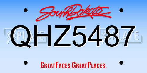 QHZ5487 South Dakota License Plate