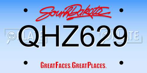 QHZ629 South Dakota License Plate
