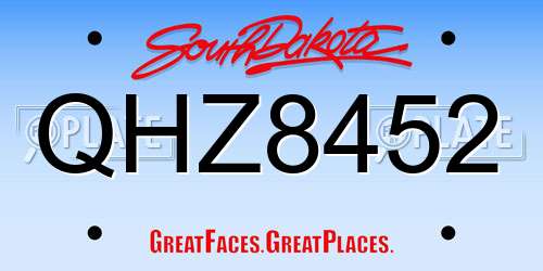 QHZ8452 South Dakota License Plate