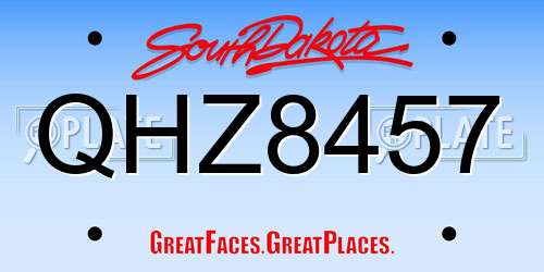 QHZ8457 South Dakota License Plate
