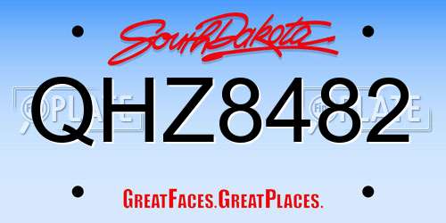 QHZ8482 South Dakota License Plate