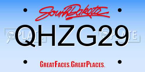 QHZG29 South Dakota License Plate