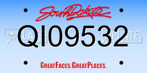 QI09532 South Dakota License Plate