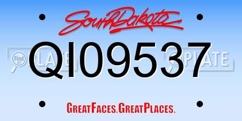 QI09537 South Dakota License Plate