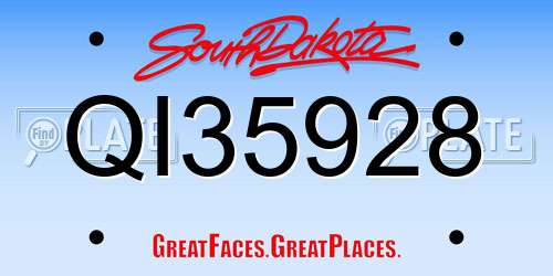 QI35928 South Dakota License Plate