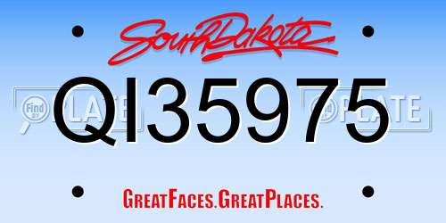 QI35975 South Dakota License Plate