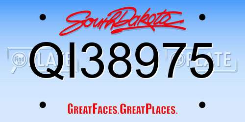 QI38975 South Dakota License Plate