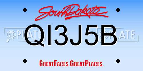 QI3J5B South Dakota License Plate