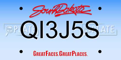 QI3J5S South Dakota License Plate