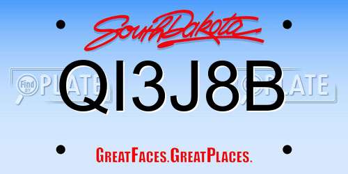 QI3J8B South Dakota License Plate