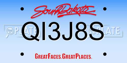 QI3J8S South Dakota License Plate