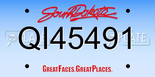 QI45491 South Dakota License Plate