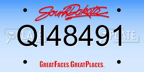 QI48491 South Dakota License Plate