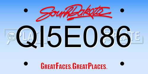 QI5E086 South Dakota License Plate
