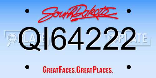 QI64222 South Dakota License Plate